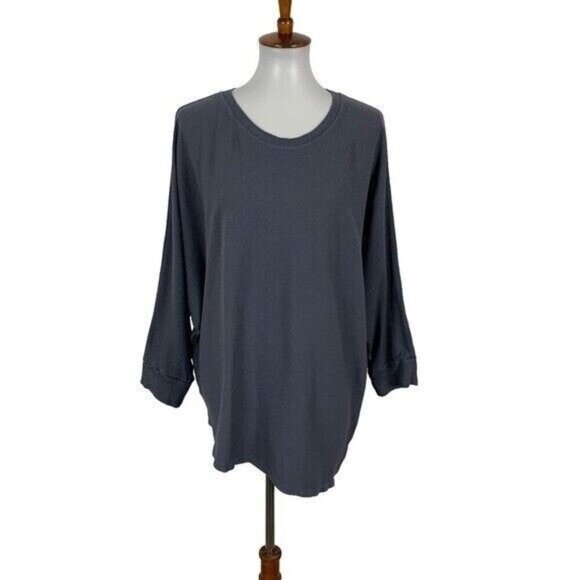 Monrow Gray Asymmetrical Long Sleeve Top Large Soft Modal Lounge - Picture 1 of 7